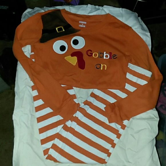 Gymboree Other - Gymboree girls 10 Gimmies, orange striped w turkey